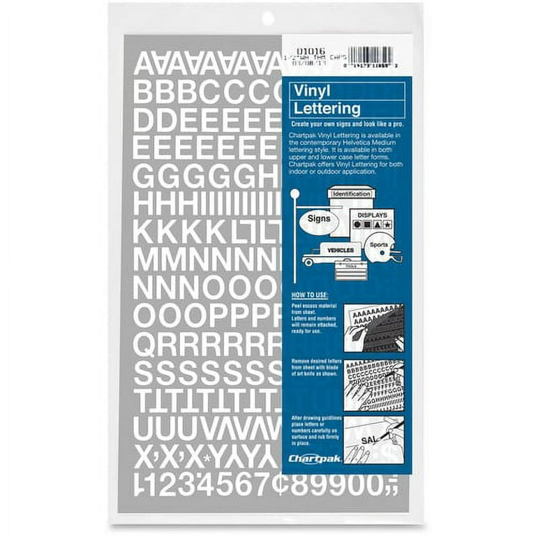 Chartpak Permanent Adhesive Vinyl Numbers - 23 x Numbers Shape - Self-adhesive - Helvetica Style - Easy to Use - 4 Chartpak Permanent Adhesive Vinyl Numbers - 23 x Numbers Shape - Self-adhesive - Helvetica Style - Easy to Use - 4