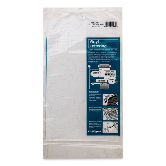 Chartpak Vinyl Numbers - 3" Numbers, White