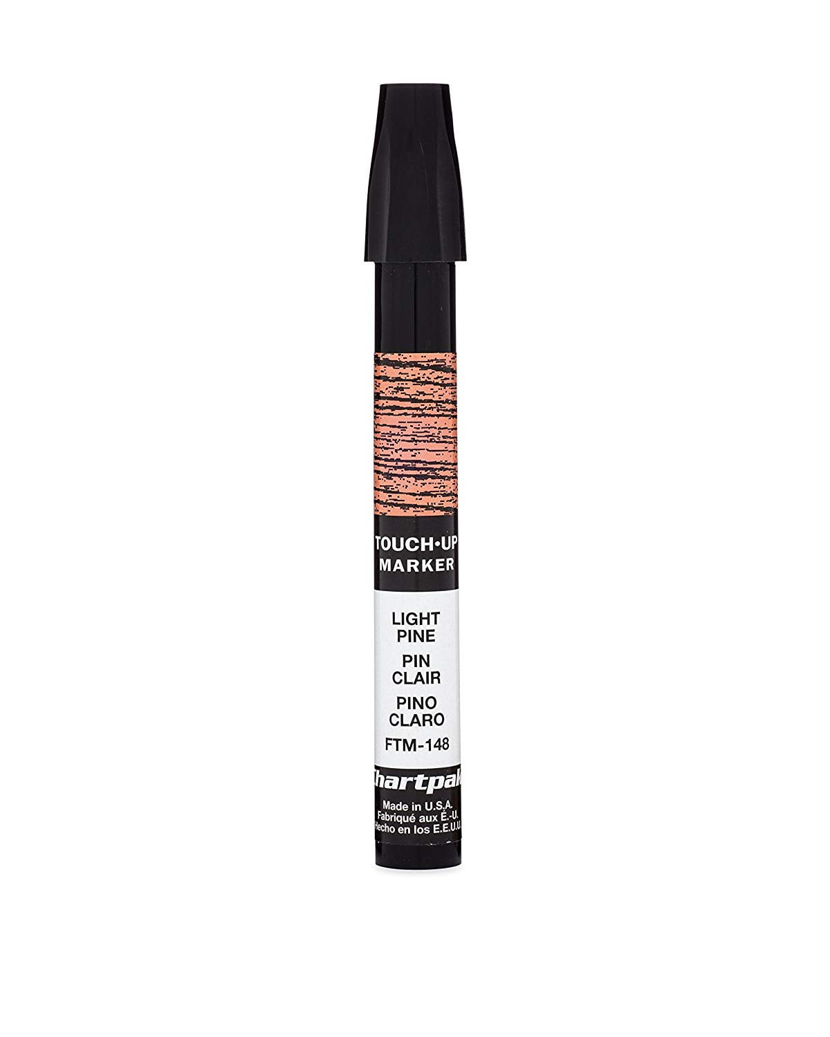 Chartpak Wood Frame Touch-Up Marker, Tri-Nib, Black, 1 Each