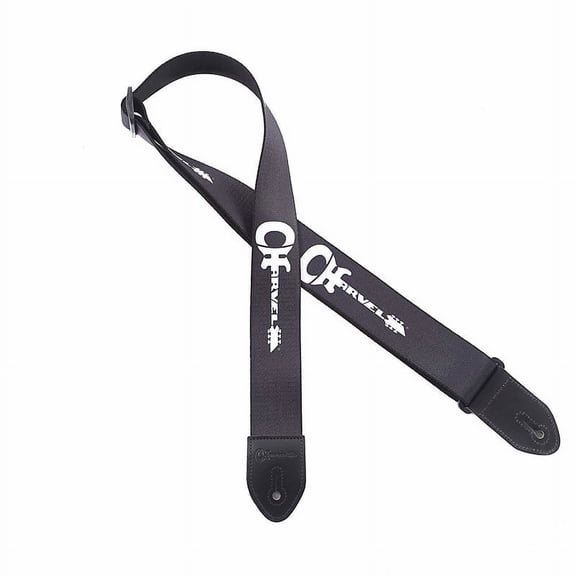 Charvel Logo Poly Guitar Strap With Leather Ends - BLACK/WHITE, #099-2733-004