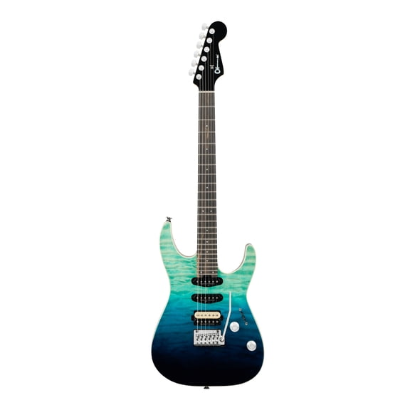 Charvel Pro-Mod Plus Dinky DK24 HSS 2PT EB QM with Ebony Fingerboard (Blue Curaao)