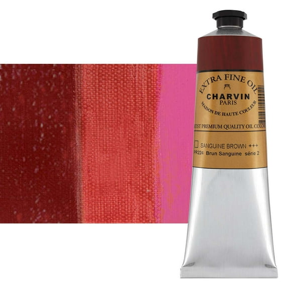 Charvin Extra Fine Oil Paint, Sanguine Brown 150 ml - Triple-Milled, Rich Texture, Poppy Oil-Based, Light-Fast, Handmade, Archival Quality