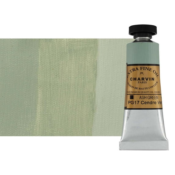 Charvin Extra Fine Oil Paint, Ash Green 20 mL - Triple-Milled, Rich Texture, Poppy Oil-Based, Light-Fast, Handmade, Archival Quality