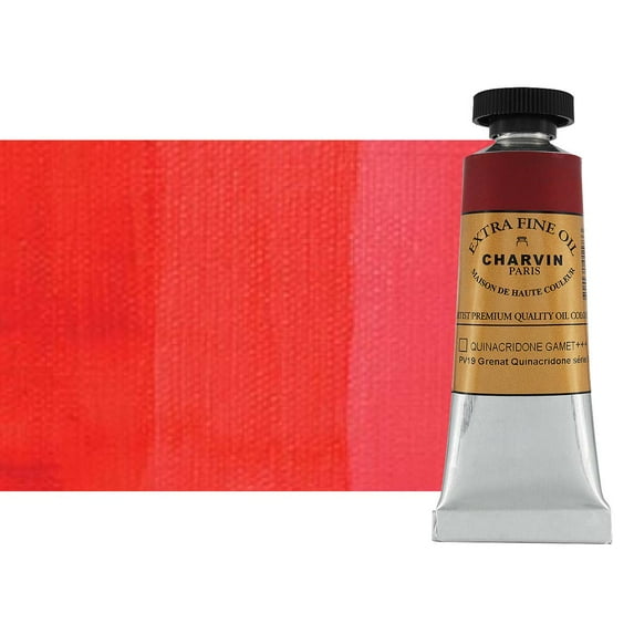 Charvin Extra Fine Oil Paint, Garnet Quinacridone 20 ml - Triple-Milled, Rich Texture, Poppy Oil-Based, Light-Fast, Handmade, Archival Quality