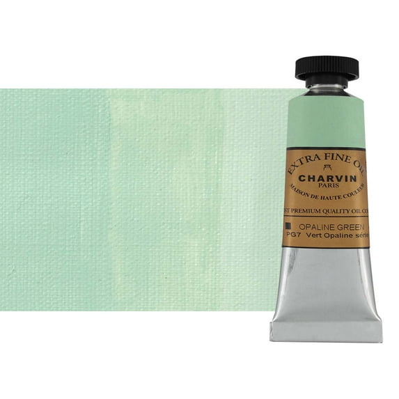 Charvin Extra Fine Oil Paint, Opaline Green 20 ml - Triple-Milled, Rich Texture, Poppy Oil-Based, Light-Fast, Handmade, Archival Quality