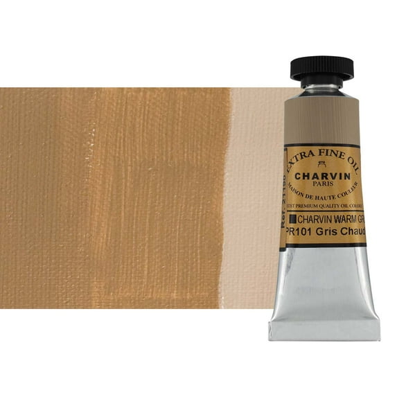 Charvin Extra Fine Oil Paint, Charvin Warm Grey 20 mL - Triple-Milled, Rich Texture, Poppy Oil-Based, Light-Fast, Handmade, Archival Quality