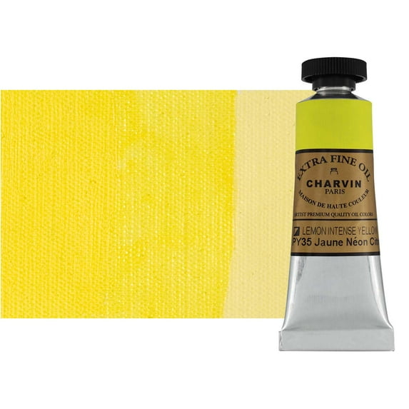 Charvin Extra Fine Oil Paint, Intense Lemon Yellow 20 mL - Triple-Milled, Rich Texture, Poppy Oil-Based, Light-Fast, Handmade, Archival Quality