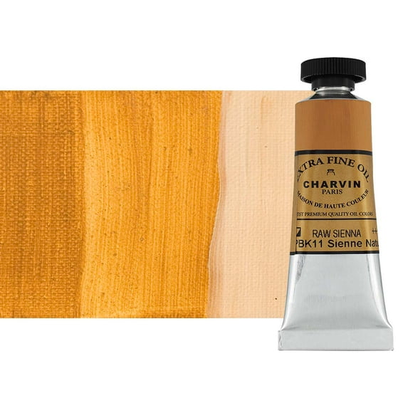 Charvin Extra Fine Oil Paint, Raw Sienna 20 ml - Triple-Milled, Rich Texture, Poppy Oil-Based, Light-Fast, Handmade, Archival Quality