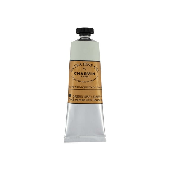 Charvin Extra Fine Oil Paint, Green Grey Dark 60 mL - Triple-Milled, Rich Texture, Poppy Oil-Based, Light-Fast, Handmade, Archival Quality