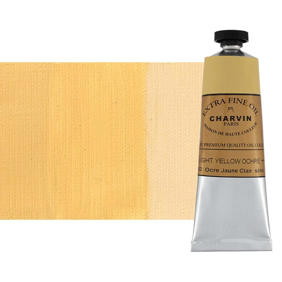 Charvin Extra Fine Oil Paint, Yellow Ochre Light 60 mL - Triple-Milled, Rich Texture, Poppy Oil-Based, Light-Fast, Handmade, Archival Quality