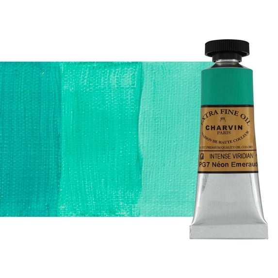 Charvin Extra Fine Oil Paint, Intense Viridian 20 ml - Triple-Milled, Rich Texture, Poppy Oil-Based, Light-Fast, Handmade, Archival Quality