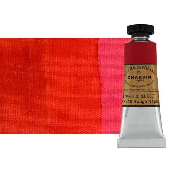 Charvin Extra Fine Oil Paint, Napthol Red Deep 20 ml - Triple-Milled, Rich Texture, Poppy Oil-Based, Light-Fast, Handmade, Archival Quality