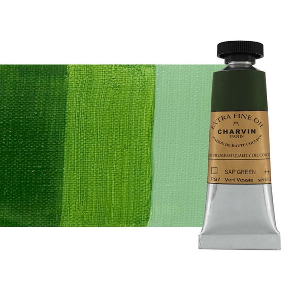 Charvin Extra Fine Artist Oil Painting Colors, Single 20 Milliliter Paint Tube 20 ml Sap Green
