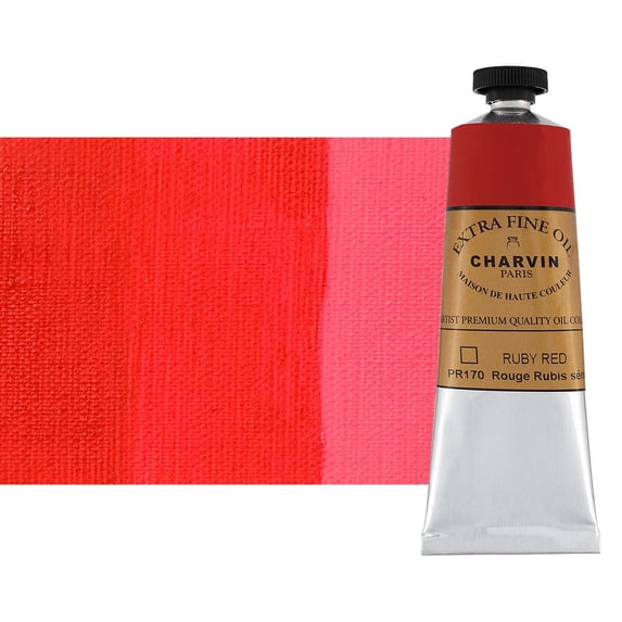 Charvin Extra Fine Artist Oil Painting Colors, Single 20 Milliliter Paint Tube 60 ml Ruby Red