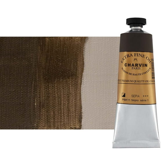 Charvin Extra Fine Artist Oil Painting Colors, Single 20 Milliliter Paint Tube 60 ml Sepia