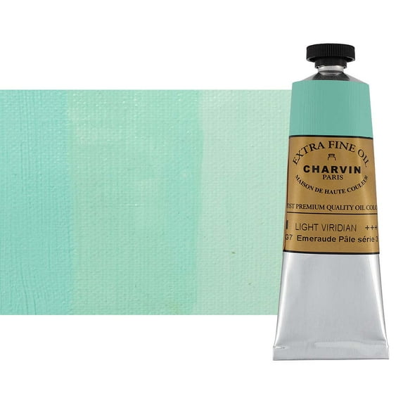 Charvin Extra Fine Oil Paint, Viridian Light 60 ml - Triple-Milled, Rich Texture, Poppy Oil-Based, Light-Fast, Handmade, Archival Quality