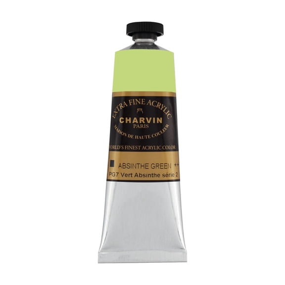 Charvin Extra Fine Professional Artist Acrylic Paint Colors, Nature Themed Hues, 60ml Absinthe Green
