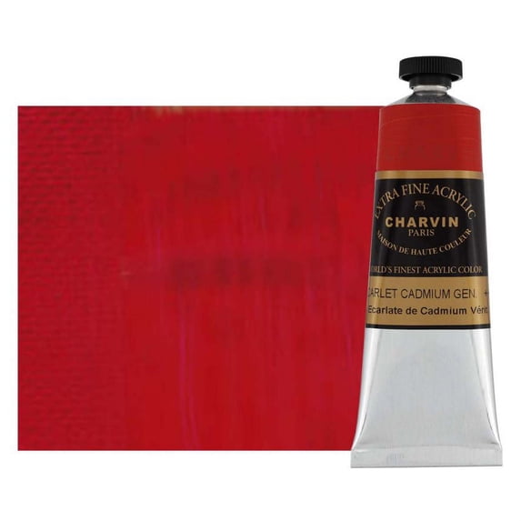 Charvin Extra Fine Professional Artist Acrylic Paint Colors, Nature Themed Hues, 60ml Cadmium Red Light Genuine