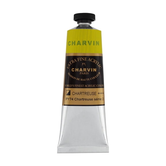 Charvin Extra Fine Professional Artist Acrylic Paint Colors, Nature Themed Hues, 60ml ChartreUse
