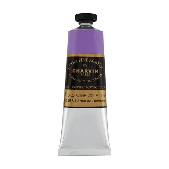 Charvin Extra Fine Professional Artist Acrylic Paint Colors, Nature Themed Hues, 60ml Dioxazine Violet Light