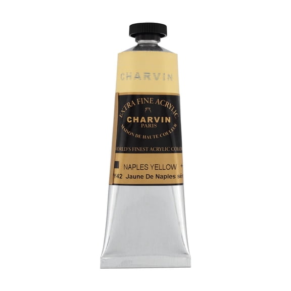 Charvin Extra Fine Professional Artist Acrylic Paint Colors, Nature Themed Hues, 60ml Naples Yellow