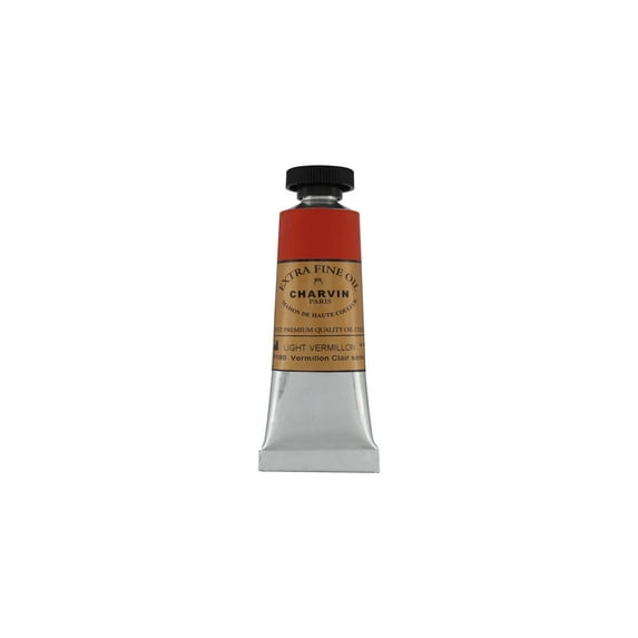 Charvin Extra Fine Oil Paint, Vermilion Light 20 ml - Triple-Milled, Rich Texture, Poppy Oil-Based, Light-Fast, Handmade, Archival Quality