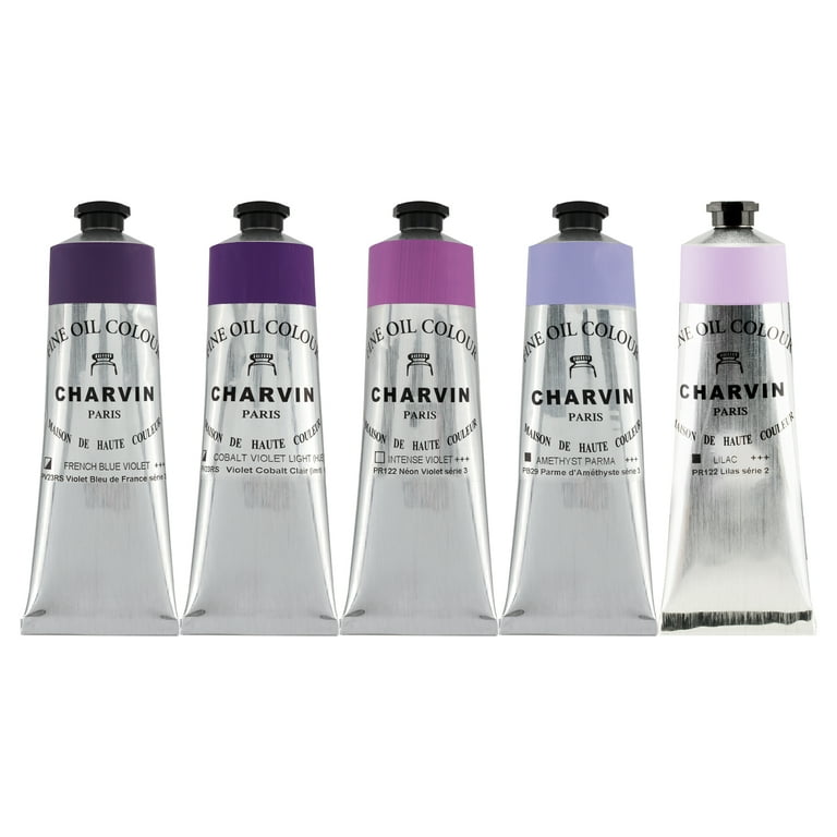 Charvin Fine Artists' Oil Paints - Elite Artists' Oils from the French  Riviera for Painting, Artists, Bulk, Classrooms, Plein Aire, & More! -  [Violets - 150 mL Set of 5] 