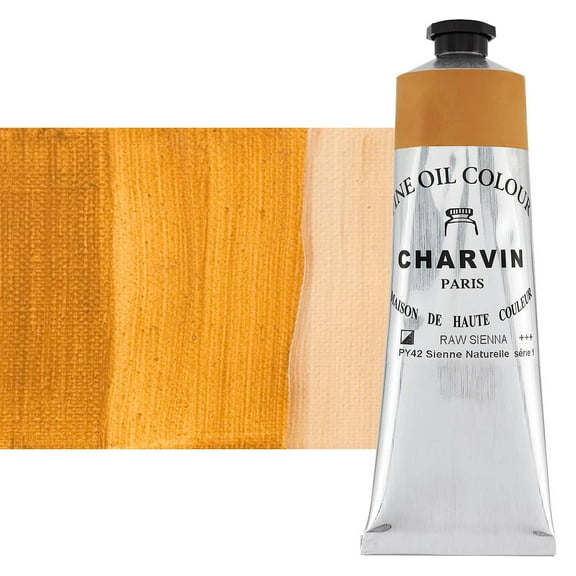 Charvin Fine Oil Paint, Raw Sienna 150ml - Elite Artists' Oils from French Riviera, Professional Finish, Artist Supplies, Smooth Finish, Nature-Inspired Tones, Archival Quality