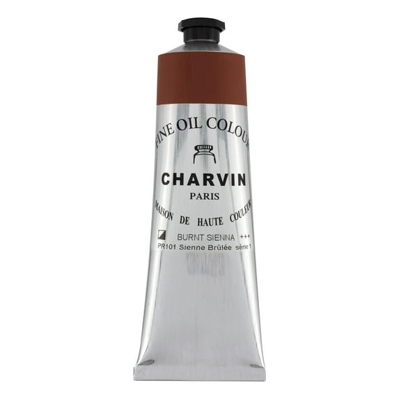 Charvin Professional Artist Quality Oil Paints, Natural Color Themed Hues, Burnt Sienna 150 ml
