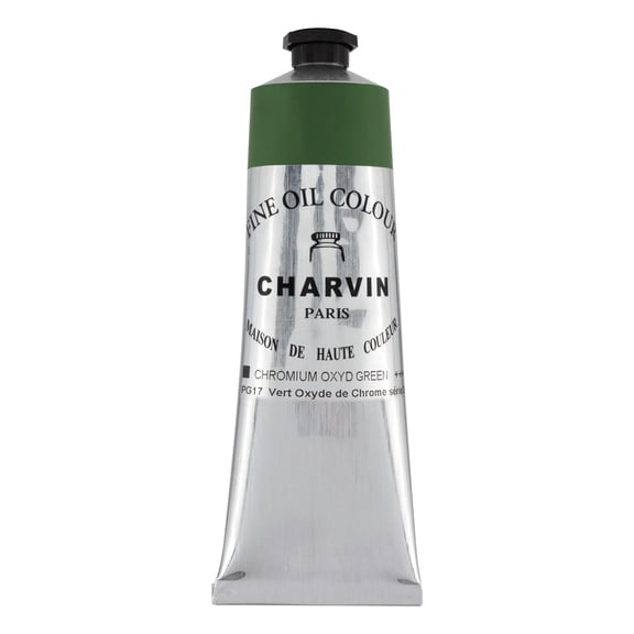 Charvin Professional Artist Quality Oil Paints, Natural Color Themed Hues, Chrome Oxide Green 150 ml