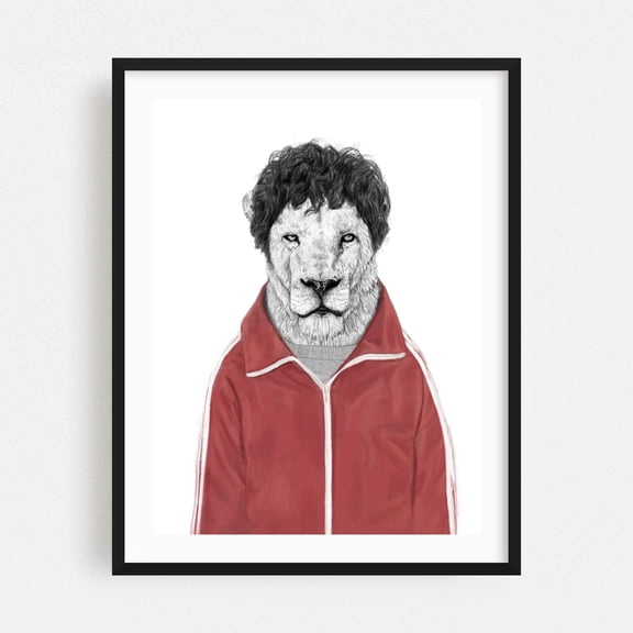 Chas - Illustration Surrealism Animal Humor Modern Art Pop Art Fashion Black Framed Wall Art Print 9 x 12 inches