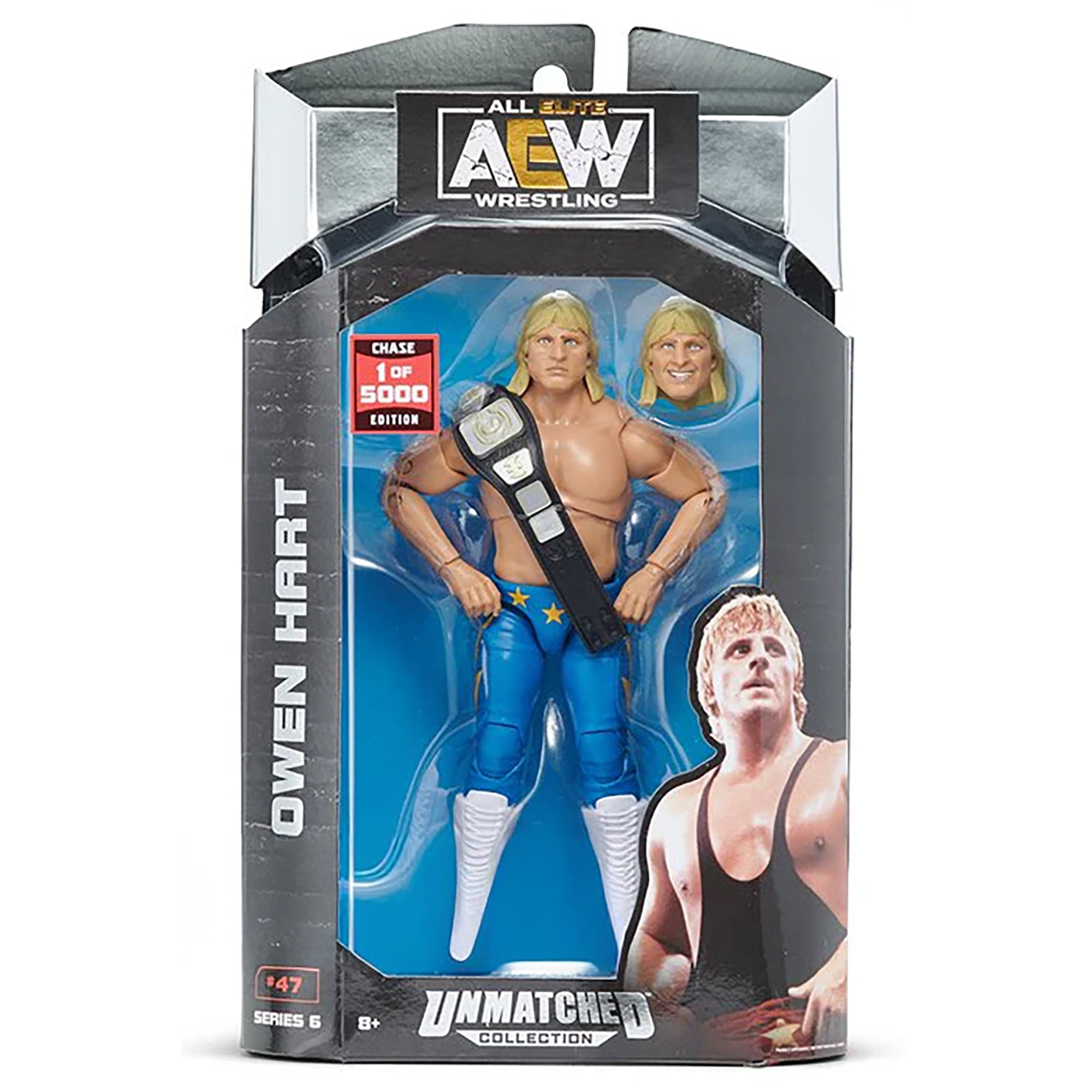 Chase 1 of 5000 Owen Hart AEW Unmatched Series 6 Jazwares AEW Toy Wrestling Action Figure