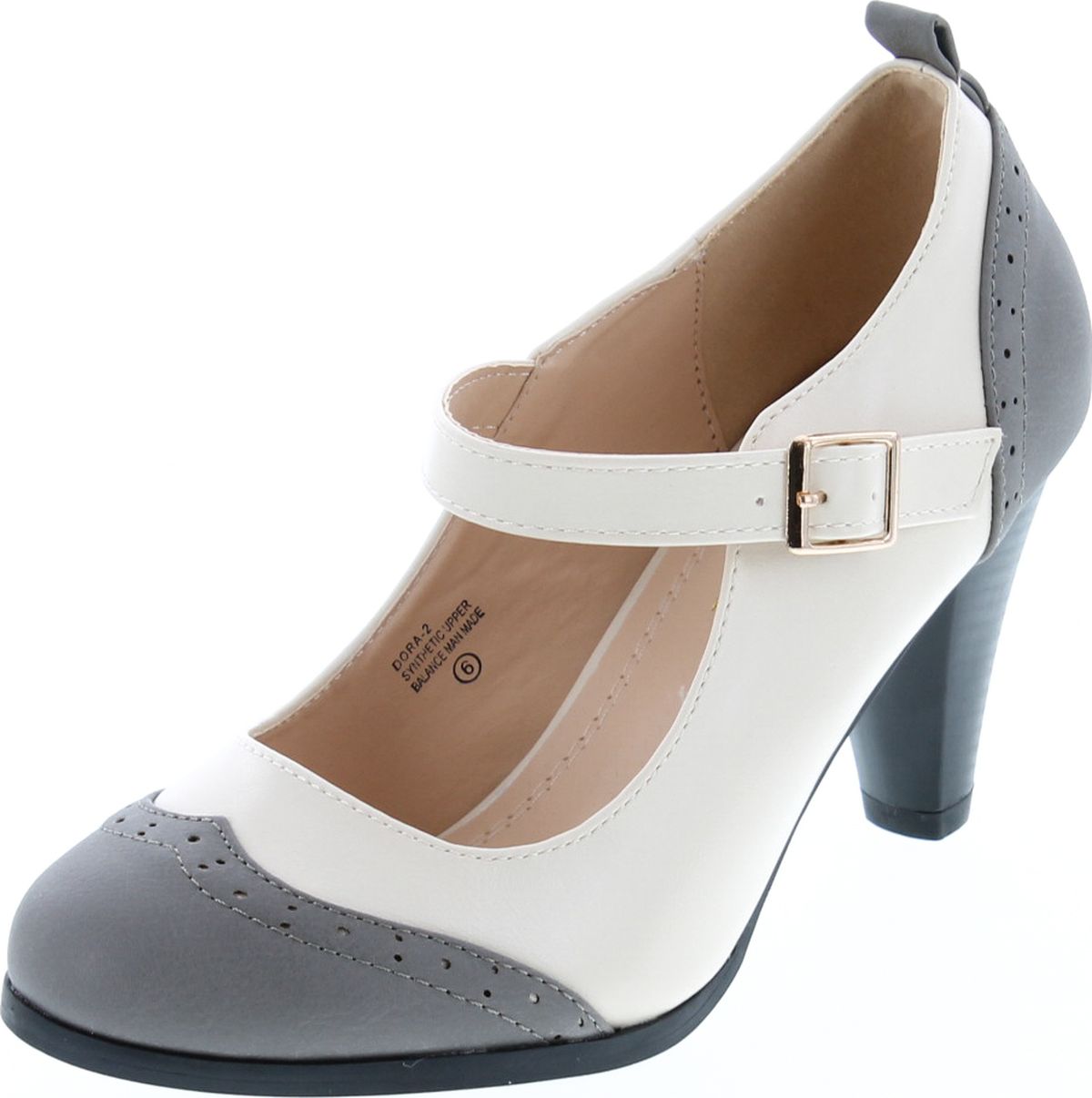 two tone mary jane pumps