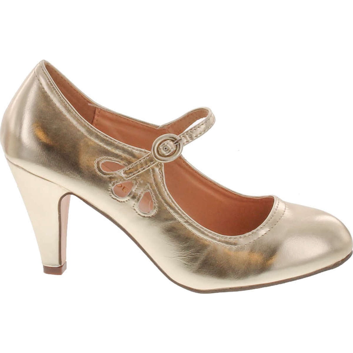 Gold mary jane pumps top