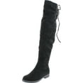 thumbnail image 1 of Chase & Chloe Maggy-1 Women's Thigh High Drawstring Low Chunky Heel Boots, 1 of 7