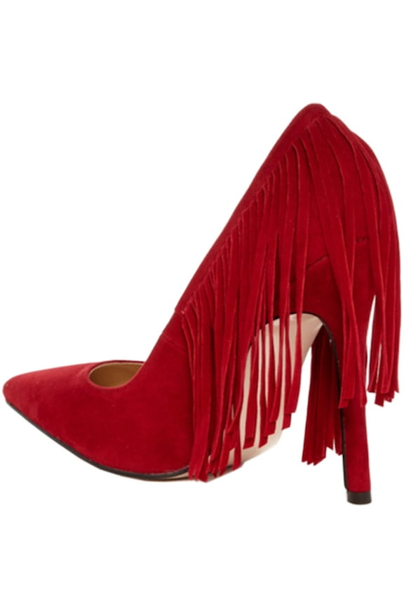 Plaza Womens Fringed Pump, Cherry Red, Size 7