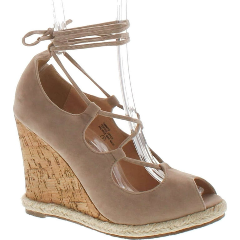 Chase Chloe Tammy 2 Women s Peep Toe Espadrilles Lace Up Wedge