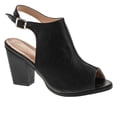 thumbnail image 1 of Chase & Chloe Willy-5 Women's Slingback Buckled Open Heel Chunky Ankle Booties, 1 of 4
