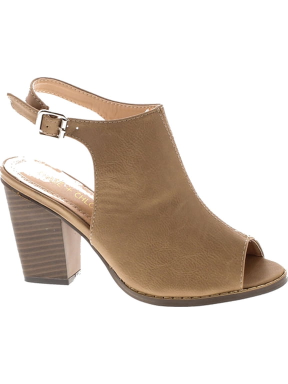 Willy-5 Women's Slingback Buckled Open Heel Chunky Ankle Booties