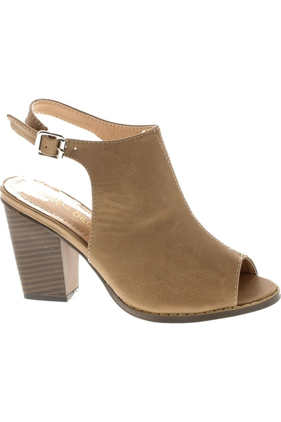 Willy-5 Women's Slingback Buckled Open Heel Chunky Ankle Booties