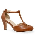 thumbnail image 1 of Chase & Chloe Women's Pepper Mary Janes - Vintage Cutout Low Kitten Heels Retro T Strap Pumps, 1 of 4