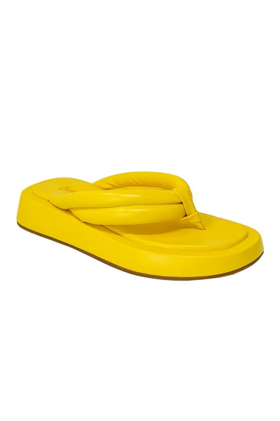Women's Platform Flip Flop Sandals Yellow Size 11