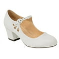 thumbnail image 1 of Chase & Chloe Women's Vintage-Inspired Chunky Heel Mary Jane Pumps with Adjustable Strap, 1 of 3