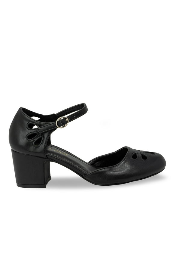 Women's Vintage Style Chunky Heel Mary Jane Pumps with Ankle Strap