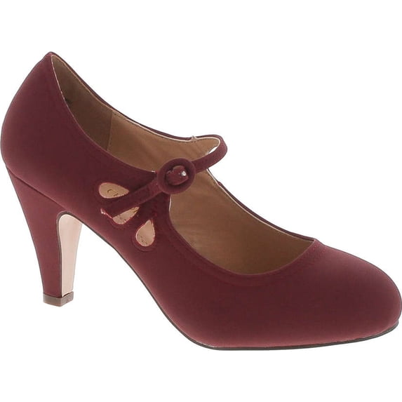Chase & Chloe Womens KIMMY-21 Fashion Pumps Shoes, Burgundy Nub, 8