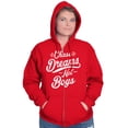 thumbnail image 1 of Chase Dreams Not Boys Inspiration Womens Plus Size Graphic Zipper Hoodie Brisco Brands 4X, 1 of 2