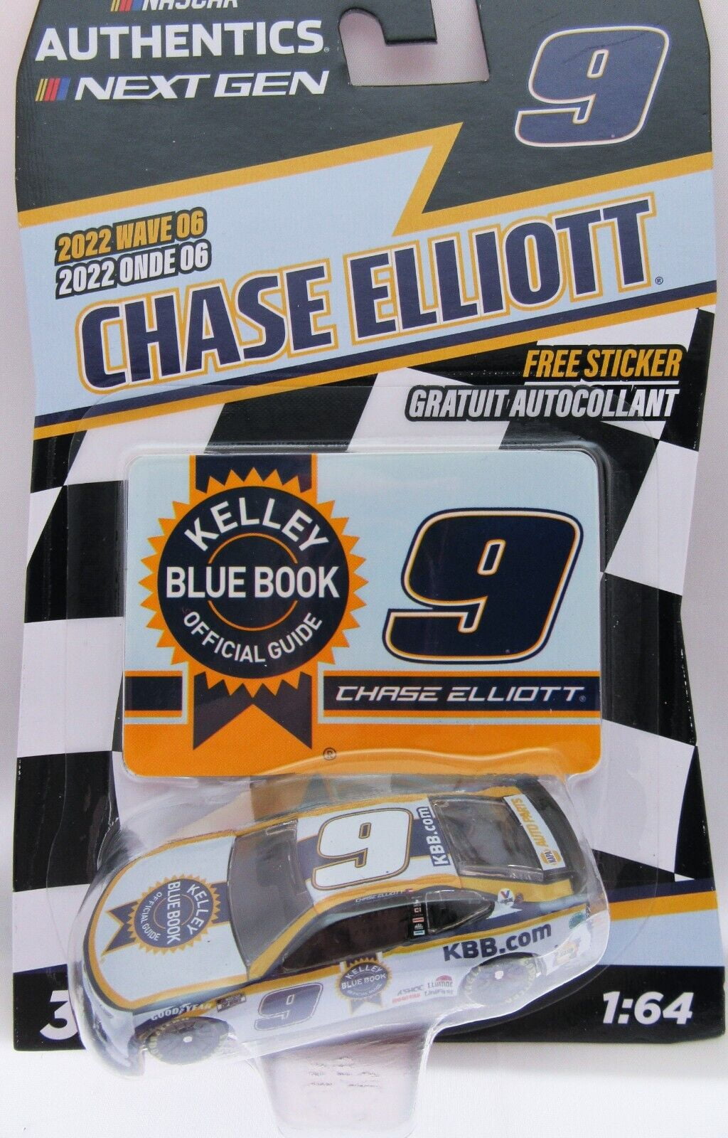 Chase Elliott ~ Kelly Blue Book 9  ~ NASCAR Authentics ~ Die Cast  1:64 Scale