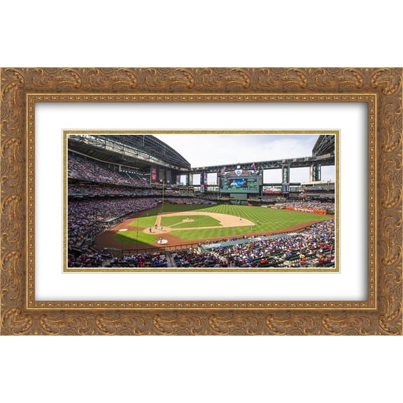 Chase Field 2x Matted 24x16 Gold Ornate Framed Art Print from the Stadium Series