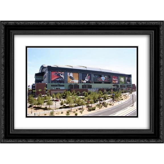 Chase Field 2x Matted 24x20 Black Ornate Framed Art Print from the Stadium Series