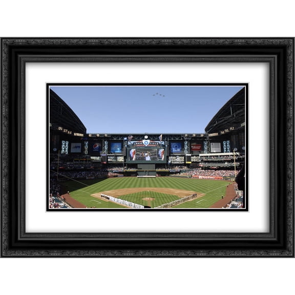 Chase Field 2x Matted 24x20 Black Ornate Framed Art Print from the Stadium Series